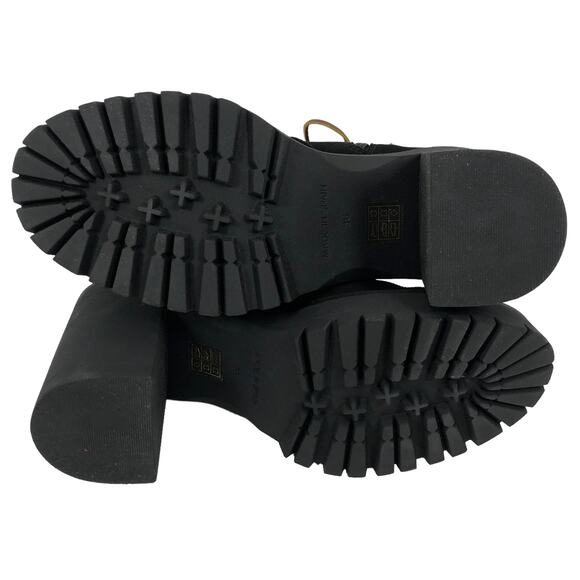 New NoBox Free People Dylan Black Suede Leather Lace Up Boots Chunky Heel 36 / 6 - Picture 8 of 11